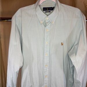 Ralph Lauren Men's Mint Green Button-Down Shirt